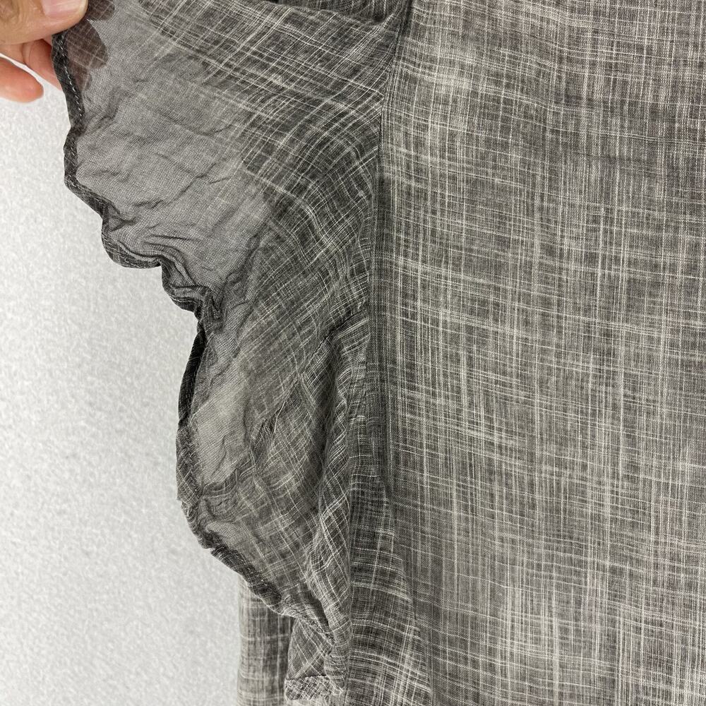 Koch Ruffle Mini Dress Womens Small Taupe Gray Shift Sleeveless Cotton Minimal - Picture 4 of 15